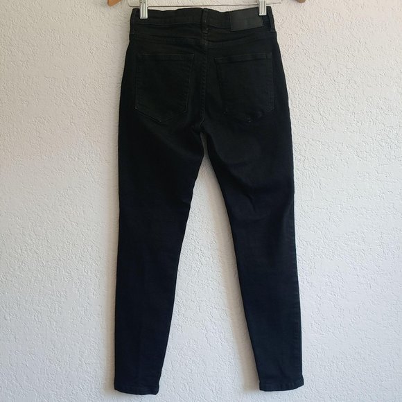 Everlane Mid-Rise Slim Skinny Ankle Black Jeans Size 26 Stretch Sustainable - Picture 2 of 7